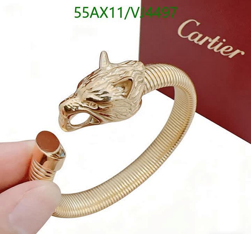 Cartier Panther Head Bracelet Gold-Tone Coiled Design Luxury Jewelry