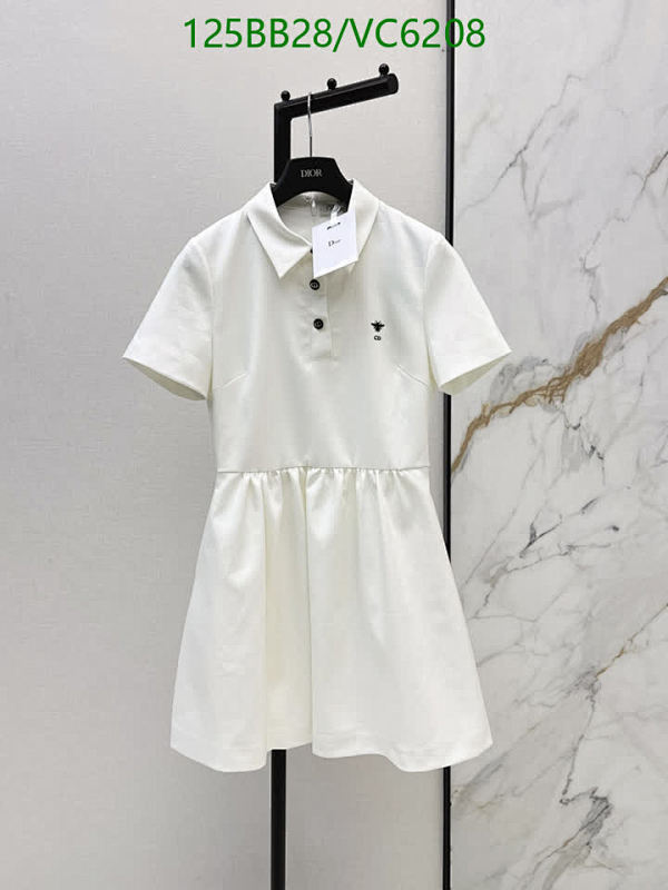 Dior Women's White Polo Dress with Bee Embroidery - Elegant & Comfortable Apparel