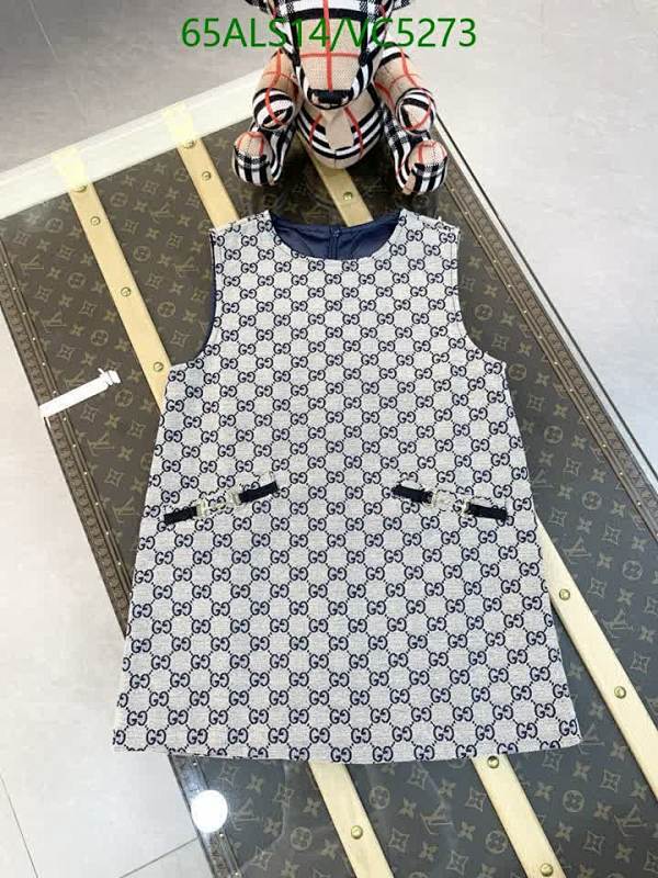 Gucci Kids' Monogram Sleeveless Dress - Stylish Fabric Apparel for Children