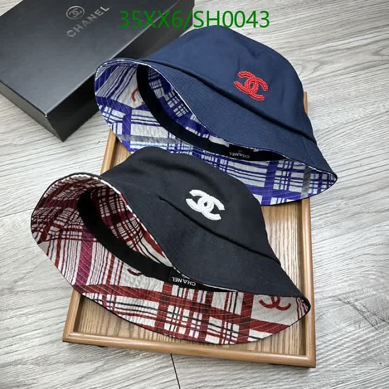 Chanel Reversible Bucket Hat with Embroidered Logo - Stylish & Versatile Headwear