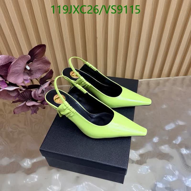 Yves Saint Laurent Women's Neon Green Leather Slingback Heels
