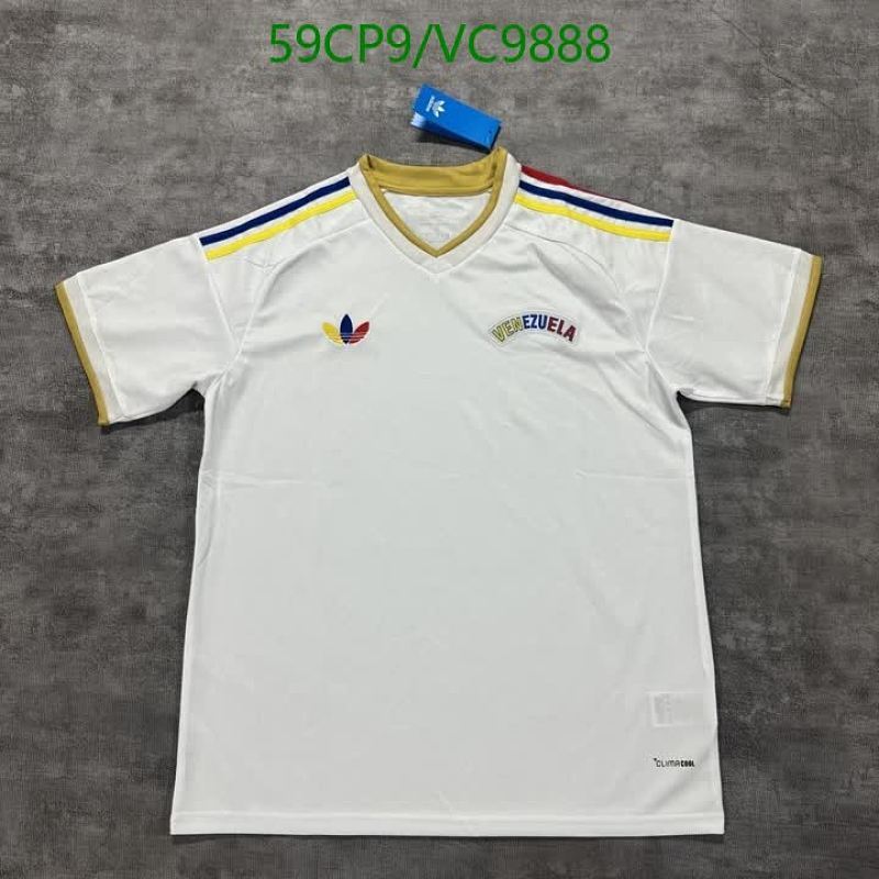 Adidas Venezuela Climalite Jersey - Men's White V-Neck Short Sleeve Shirt