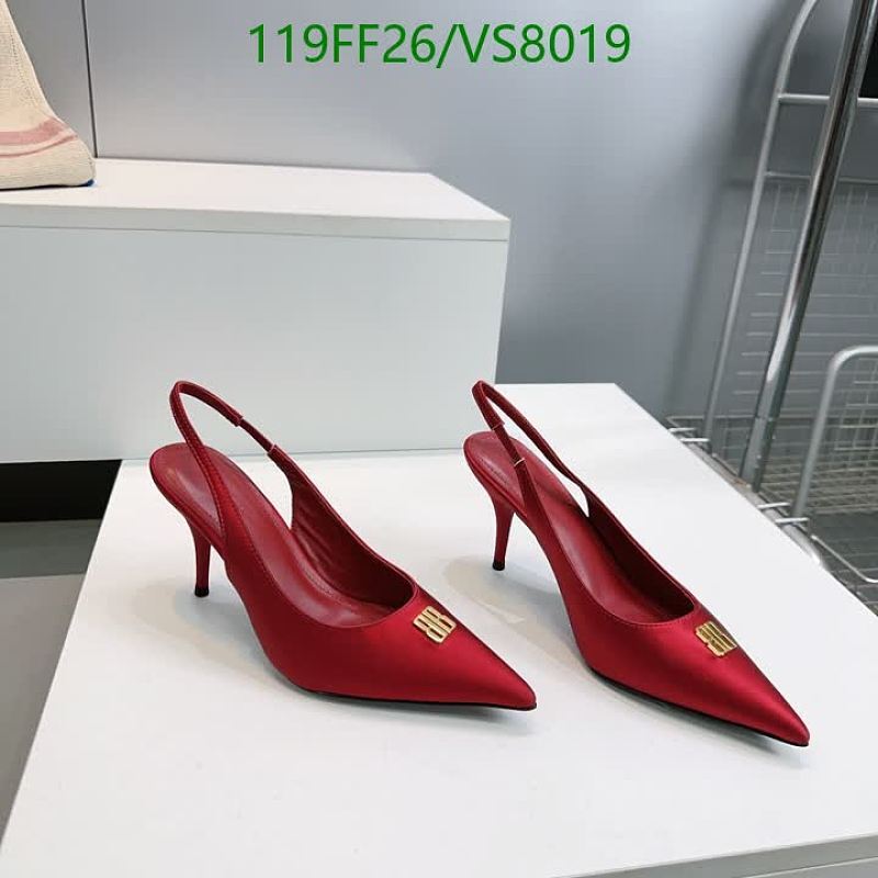 Balenciaga Women's Red Slingback Pumps - Genuine Leather & Silk