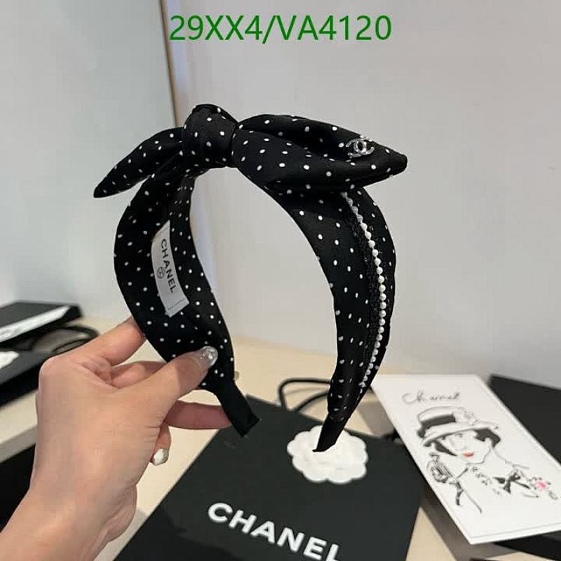 Chanel Polka Dot Headband with Bow and Pearl Embellishment