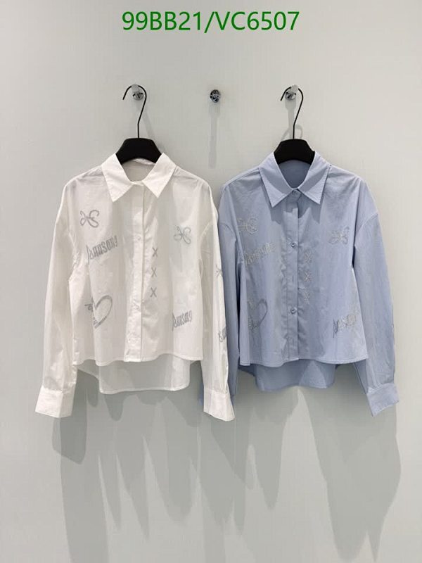 Louis Vuitton Women's Embroidered Long Sleeve Button-Down Shirt, White & Blue