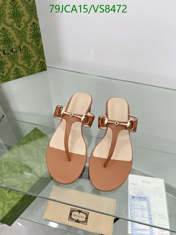 Gucci Women's Brown Leather Horsebit Thong Sandals