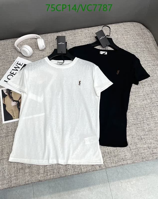 Yves Saint Laurent Classic Logo Embroidered Cotton T-Shirt for Men