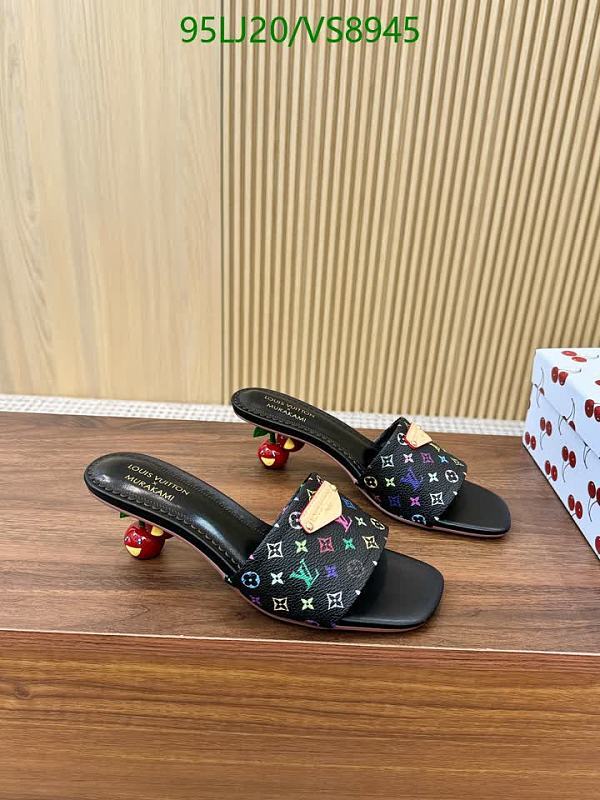 Louis Vuitton Women's Sheepskin Multicolor Monogram Heeled Mules