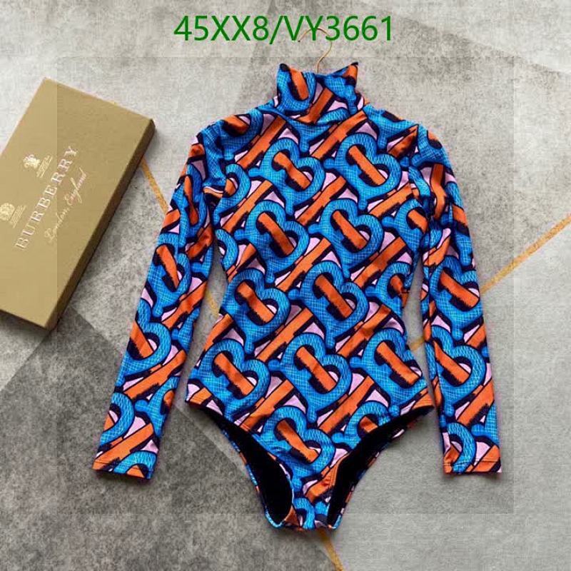 Burberry Monogram Print Long-Sleeve Swimsuit - Stylish & Comfortable Beachwear