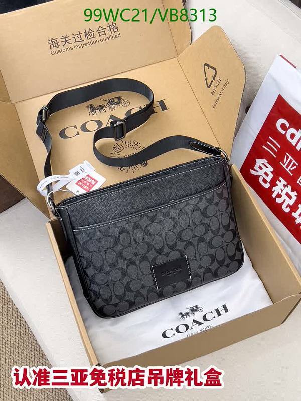 Coach Signature Print Leather Crossbody Bag