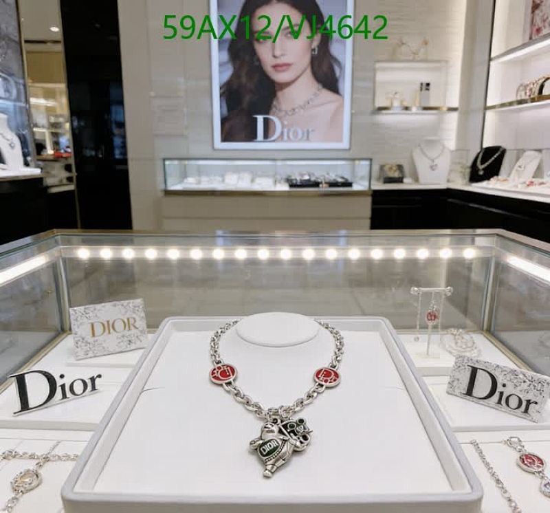 Dior Chain Necklace with Bear Pendant - Adjustable 60cm Length