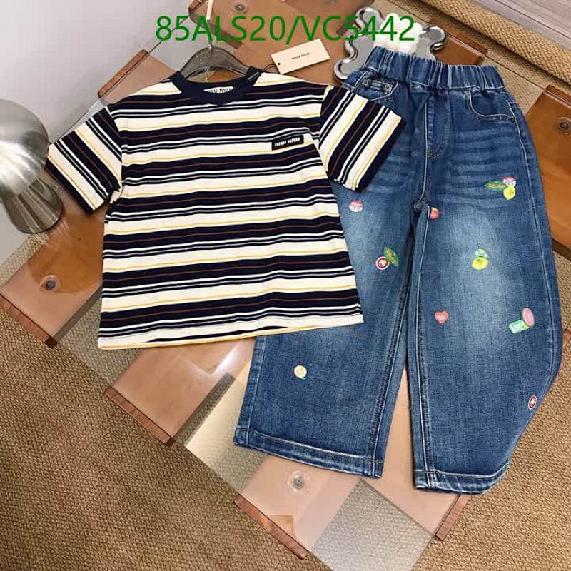 Miu Miu Kids' Striped Cotton Tee & Embroidered Denim Jeans Set