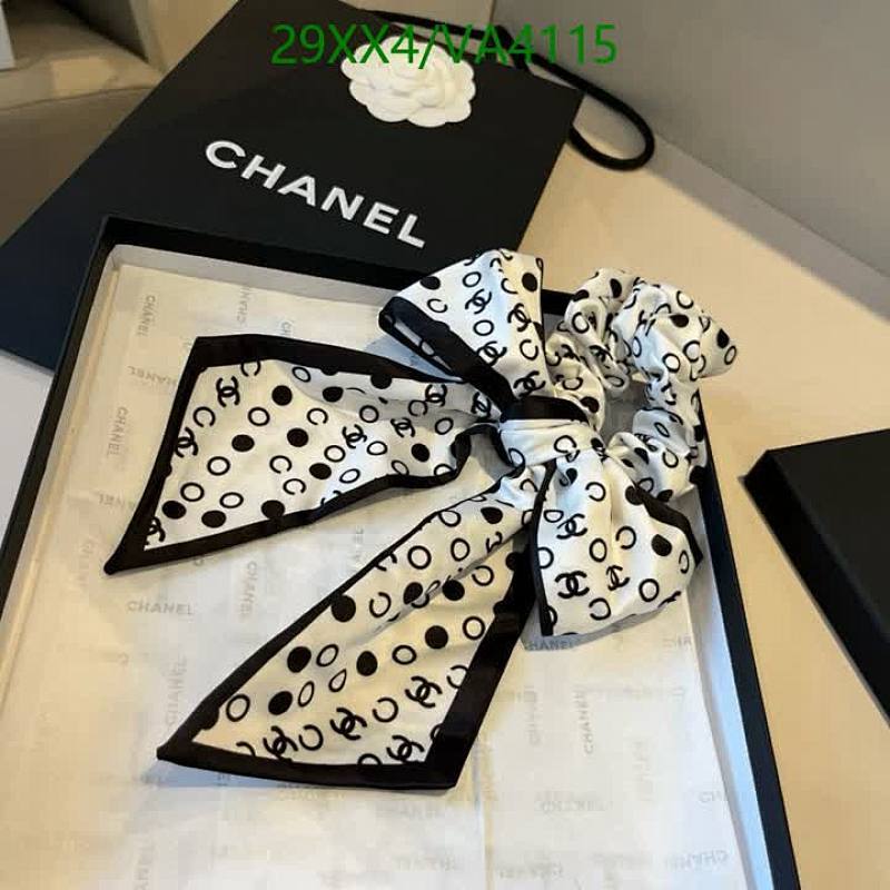 Chanel Black and White Polka Dot Silk Headband with CC Logo
