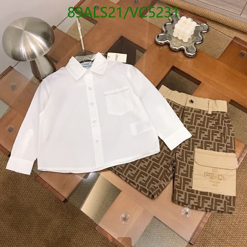 Fendi Kids' Cotton Shirt & FF Logo Shorts Set - Stylish & Comfortable