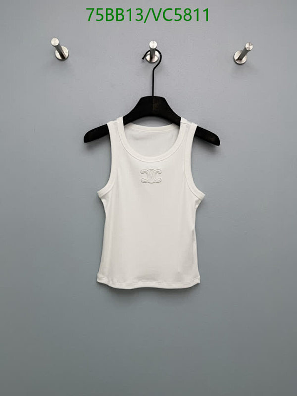 Celine Women's White Knitted Triomphe Logo Tank Top - Chic & Versatile