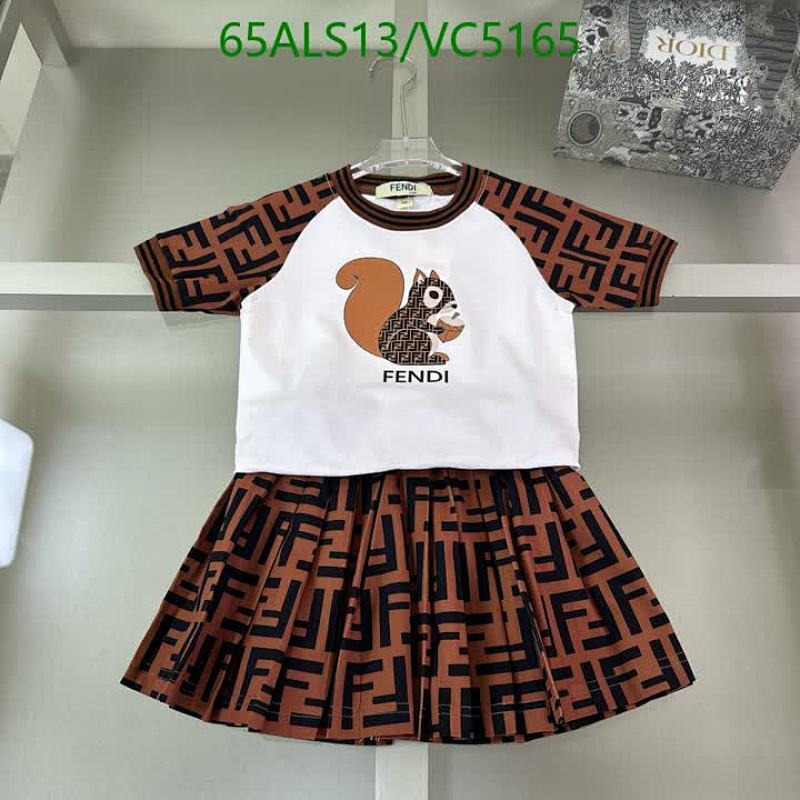 Fendi Kids' Squirrel Print Cotton T-Shirt & Skirt Set - Stylish Children's Outfit