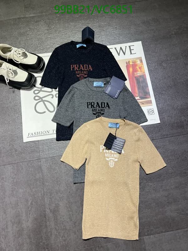 Prada Milano Wool Blend Short Sleeve T-Shirt for Women - Various Colors