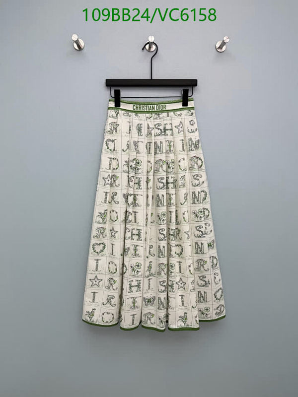 Christian Dior Women's Pleated Midi Skirt - Elegant Letter Print Design