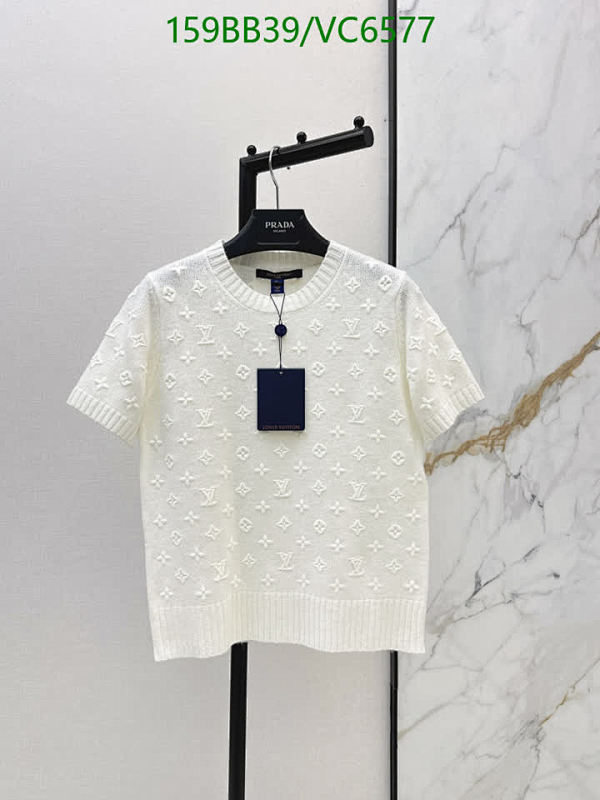 Louis Vuitton Women's Monogram Knitted Cashmere Short Sleeve Top in White