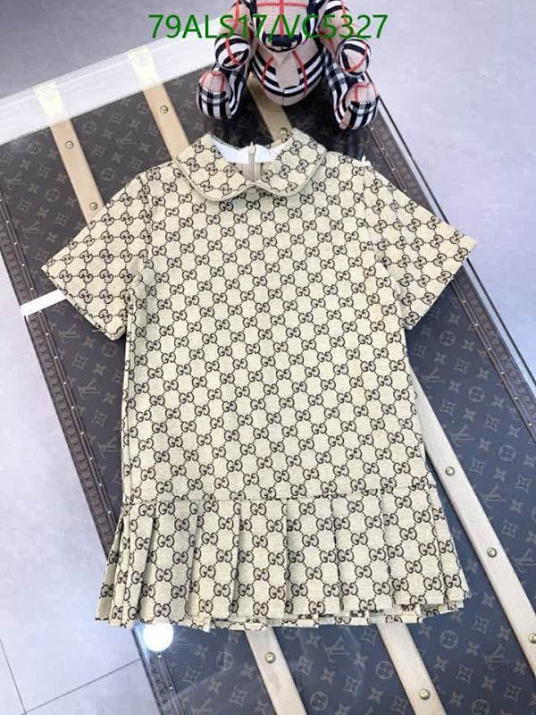 Gucci Kids GG Monogram Pleated Dress - Stylish Fabric Frock for Young Girls