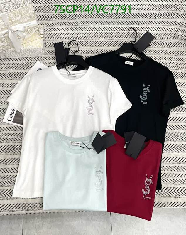 Yves Saint Laurent Women's Cotton Monogram Logo T-Shirt - Comfortable & Stylish