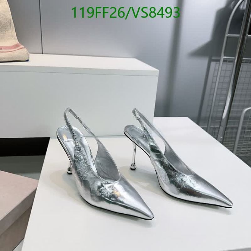 Jimmy Choo Women's Silver Leather Slingback Pointed Toe Heels
