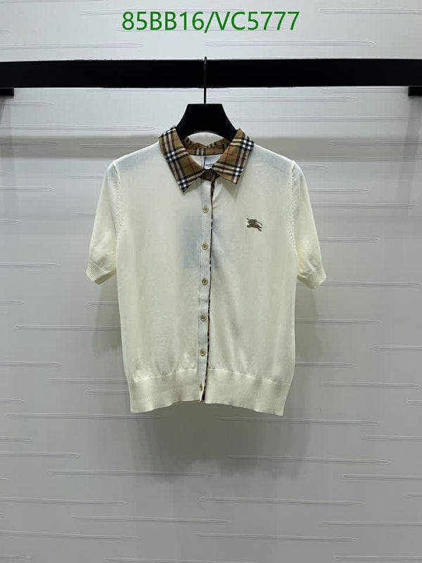 Burberry Women's Knitted Short Sleeve Cardigan with Check Collar