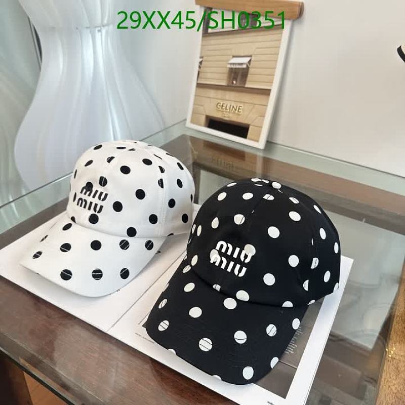 Miu Miu Polka Dot Baseball Cap - Stylish Cotton Hat for Women