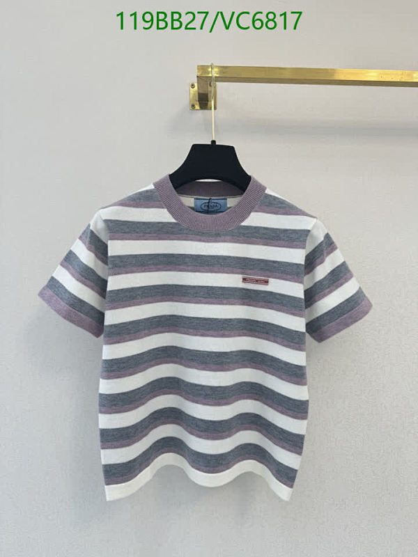 Prada Striped Knitted Short Sleeve T-Shirt - Comfortable & Stylish Top