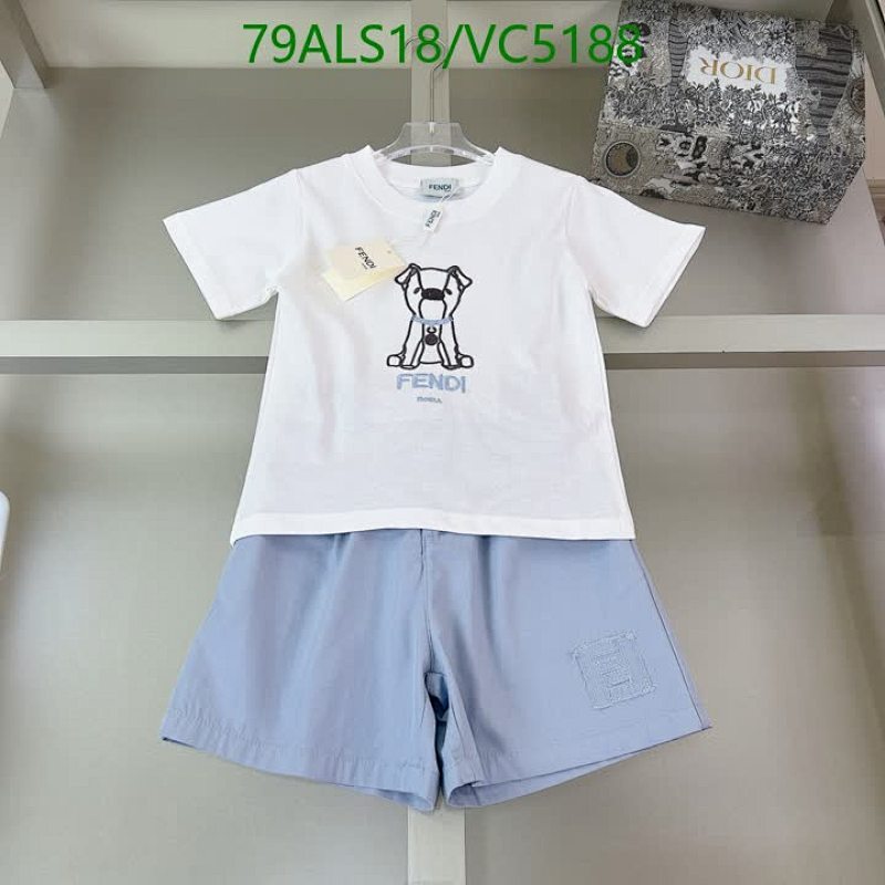 Fendi Kids' Cotton T-Shirt & Shorts Set - Fun Puppy Print, Comfortable & Stylish