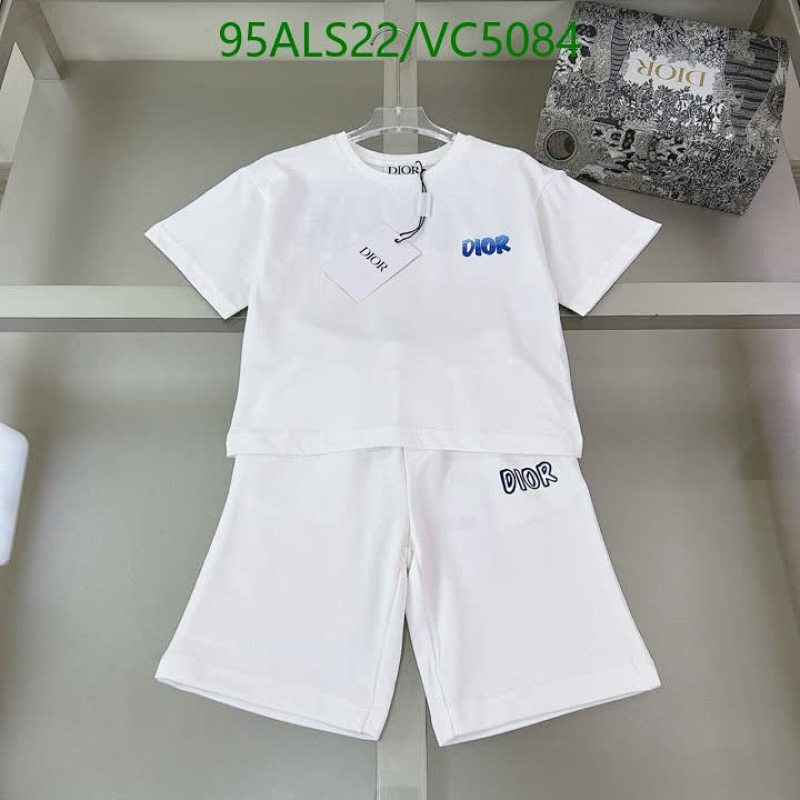 Dior Kids' Cotton T-Shirt & Shorts Set - White Comfortable Casual Wear