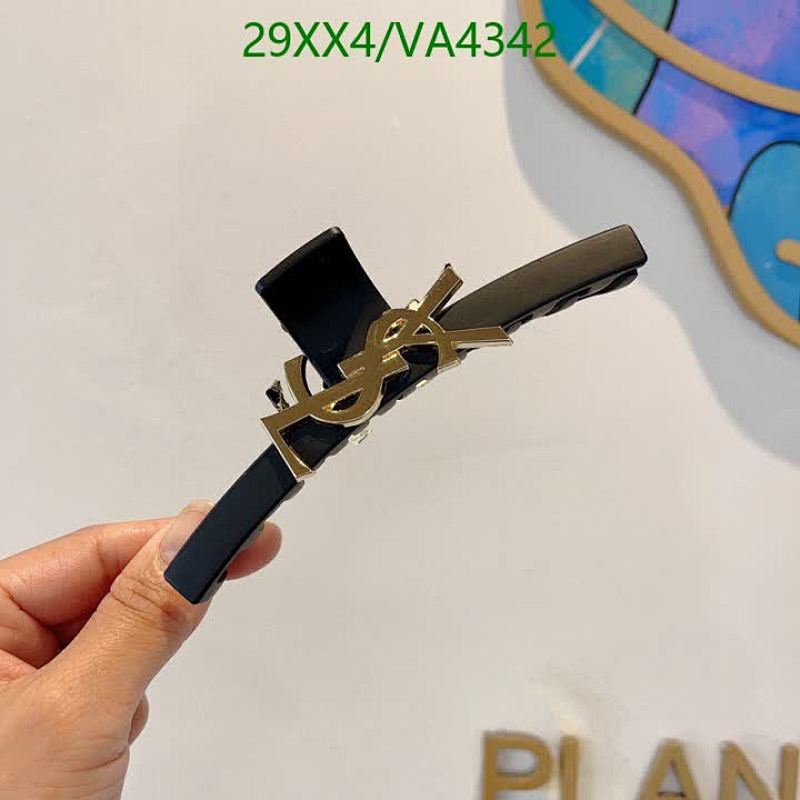 Yves Saint Laurent YSL Logo Hair Claw Clip - Elegant Black & Gold Hair Accessory