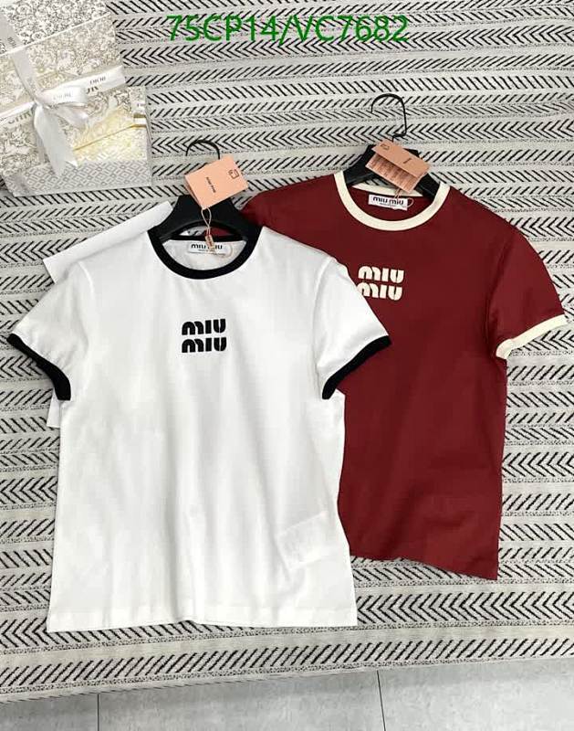 Miu Miu Women's Cotton Logo Ringer T-Shirt - Comfortable & Stylish Everyday Tee