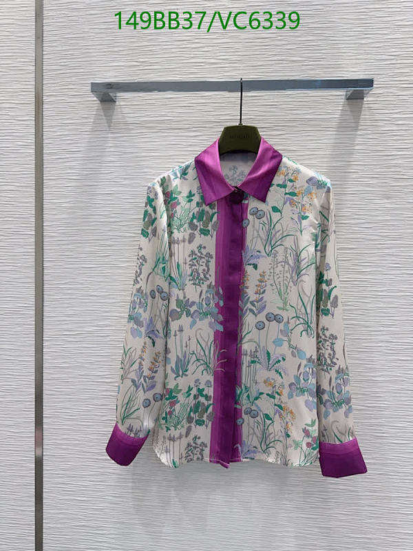 Gucci Women's Silk Floral Print Blouse with Contrast Collar and Cuffs