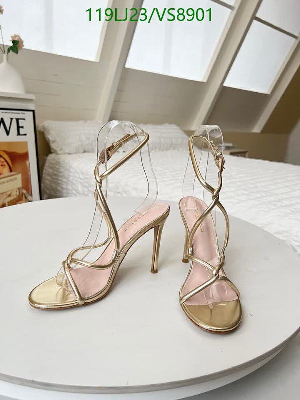 Gianvito Rossi Women's Strappy Metallic Leather Heeled Sandals