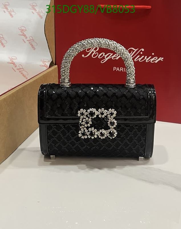 Roger Vivier Black Genuine Leather Embellished Handle Bag