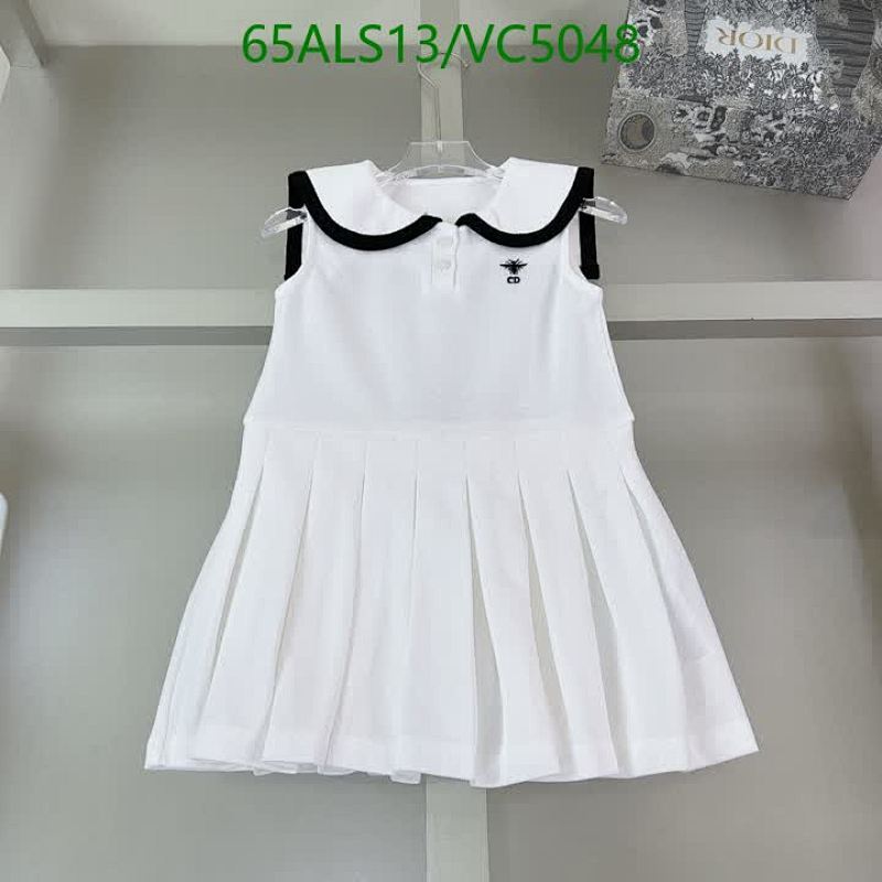 Dior Kids White Polo Dress for Girls - Sleeveless Pleated Skirt Design