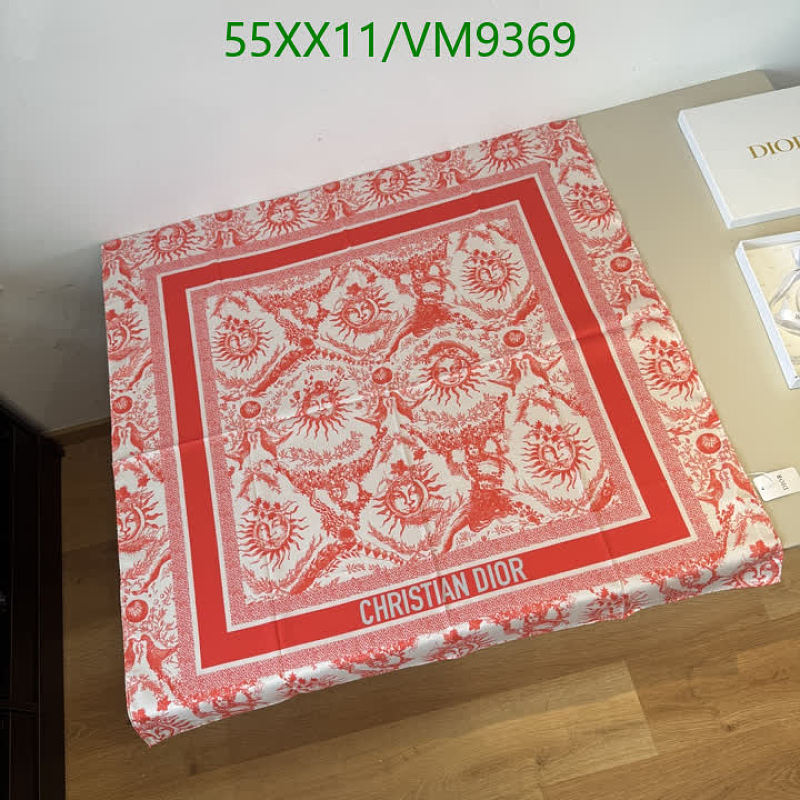 Christian Dior Real Silk Scarf 90x90CM - Red Sun Motif