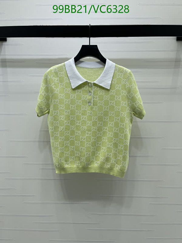 Gucci Women's Knitted GG Polo Shirt - Short Sleeve Designer Top