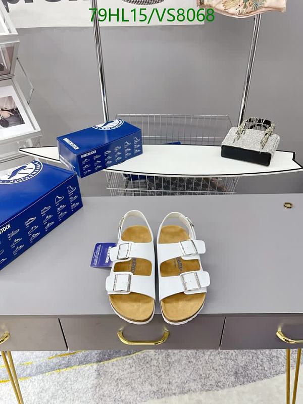 Birkenstock Men's White Leather Two-Strap Sandals