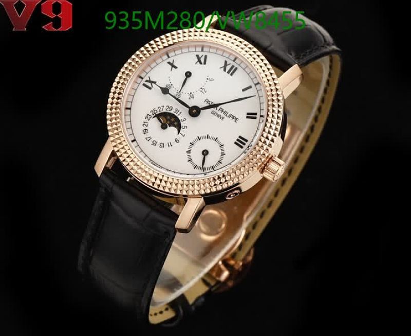 Patek Philippe Men's Automatic Mechanical Watch with Cowhide Strap