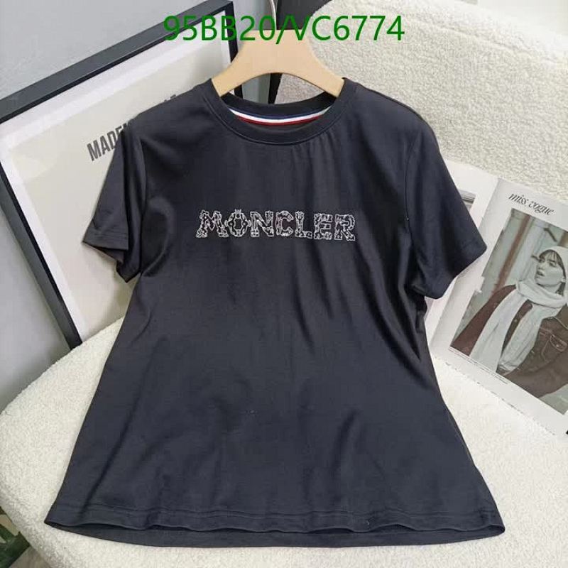 Moncler Men's Black Cotton T-Shirt with Embroidered Logo, VC6774