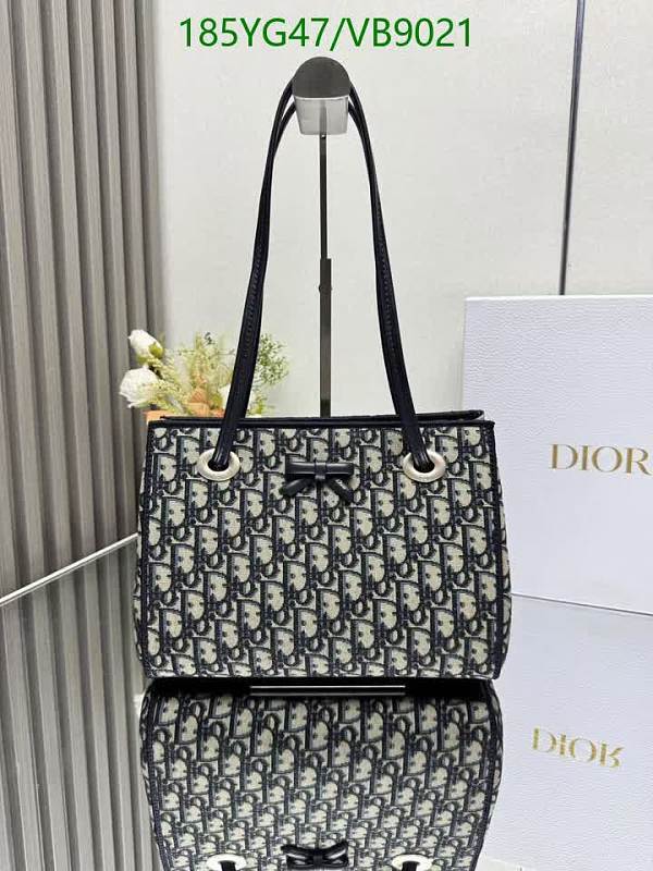 Dior Book Tote Bag - Classic Monogram Print with Bow Detail