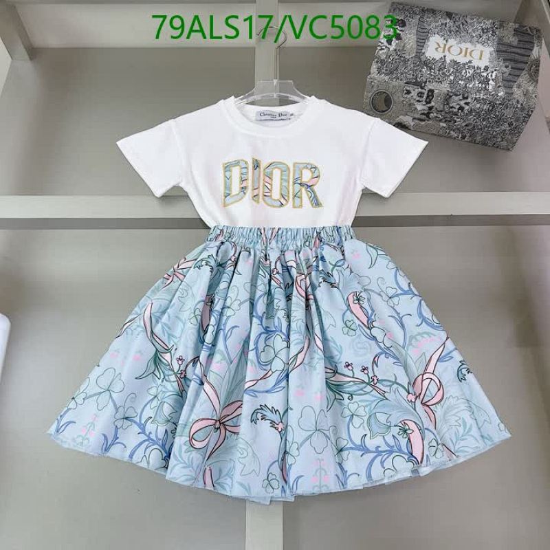 Dior Kids' Cotton T-Shirt & Floral Skirt Set - Stylish Children's Clothing