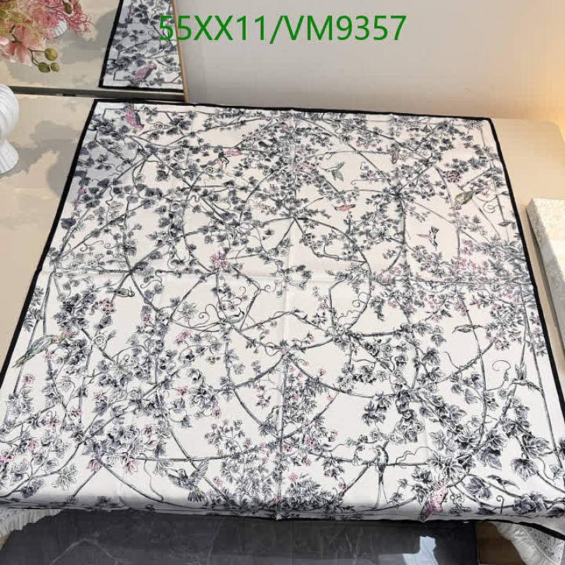 Diorr-Scarf Mulberry Silk 90x90cm Floral Bird Print