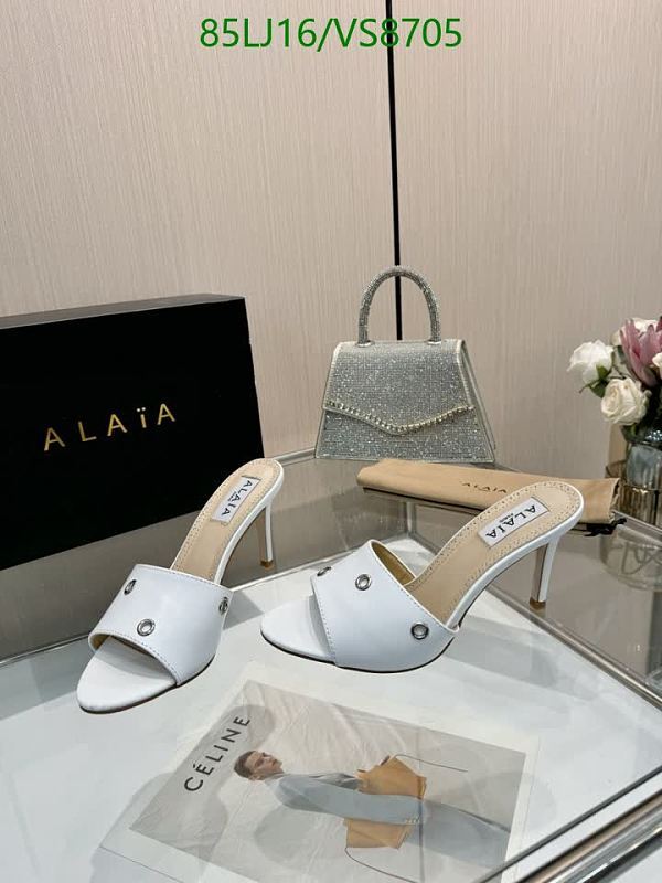 Alaia Women's White Leather Open-Toe Heeled Mules - EU 35-42