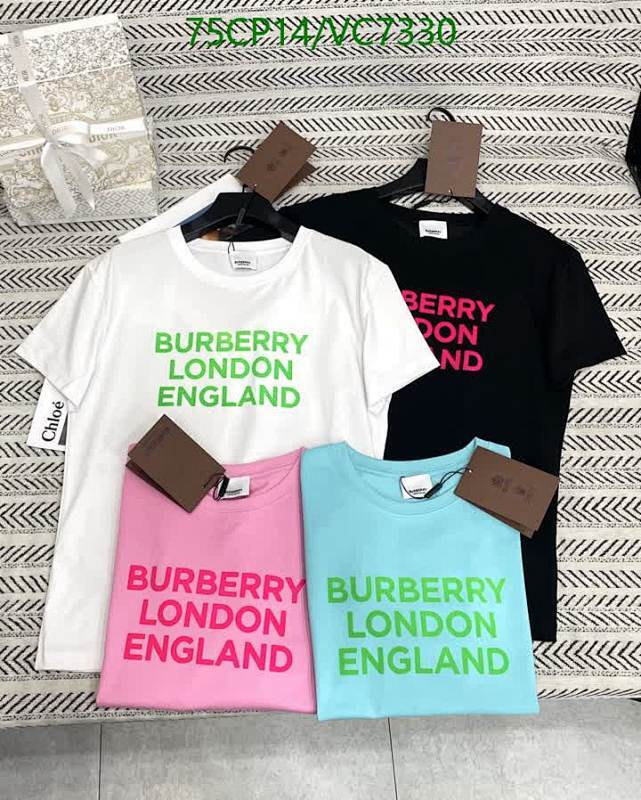 Burberry London England Cotton T-Shirts - Unisex Crew Neck Short Sleeve Top