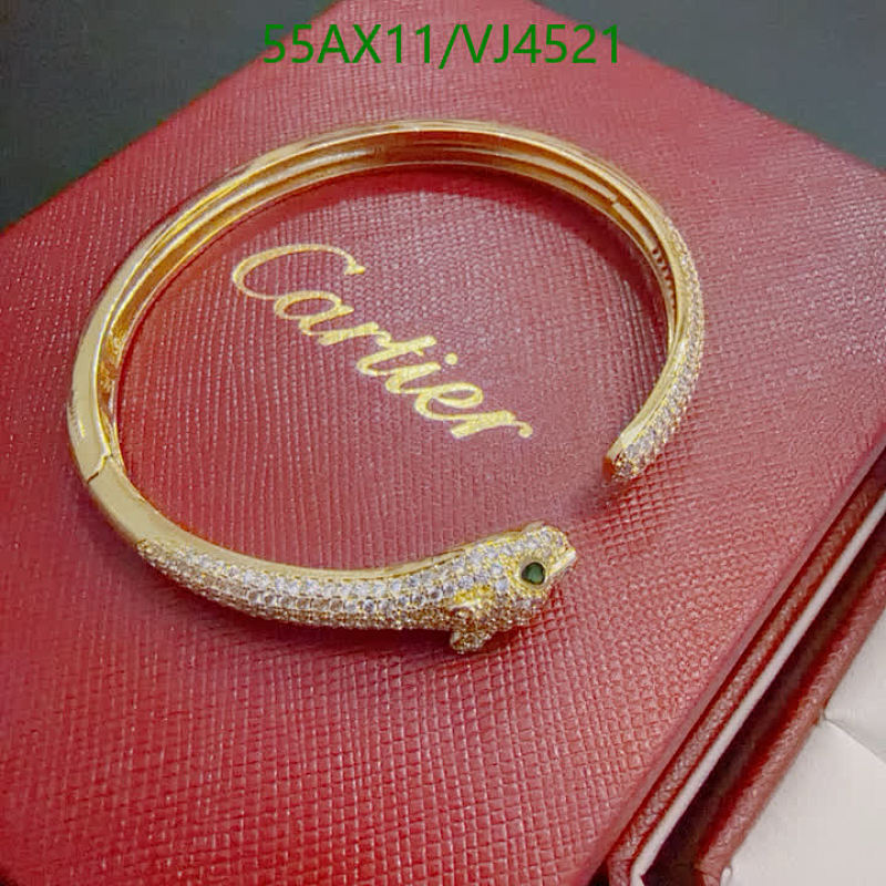 Cartier-Inspired Panther Head Gold-Tone Bangle with Rhinestone Embellishments