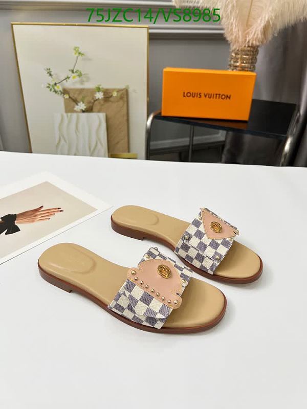 Louis Vuitton Women's Canvas Checkered Slide Sandals - EU 35-44
