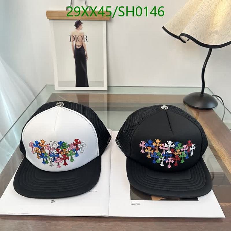 Chrome Hearts Trucker Hat with Multicolor Floral Crosses Design - Adjustable Snapback